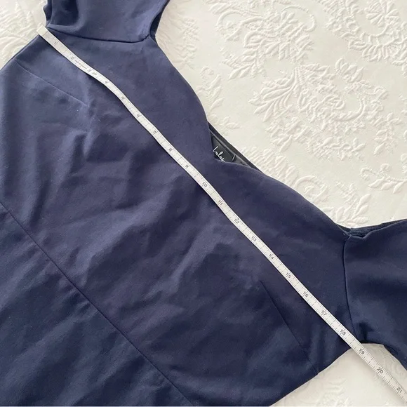 NWOT Lulus How Much I Care Midnight Blue Off-the-Shoulder Midi Dress XLarge - Picture 5 of 6